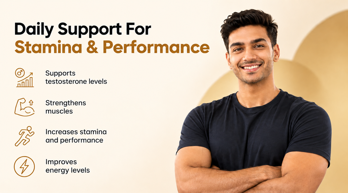 Indram Wellness Power Route HE. For the days that demand more. Ayurvedic support for men’s daily vitality, stamina and well-being.